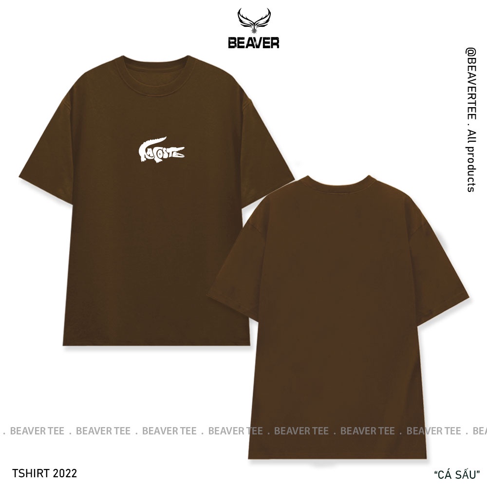 Set thun áo trắng/ quần xanh lá 1 Beaver Tee CÁ SẤU Local Brand tay lỡ form rộng nam nữ Unisex Freeship Extra