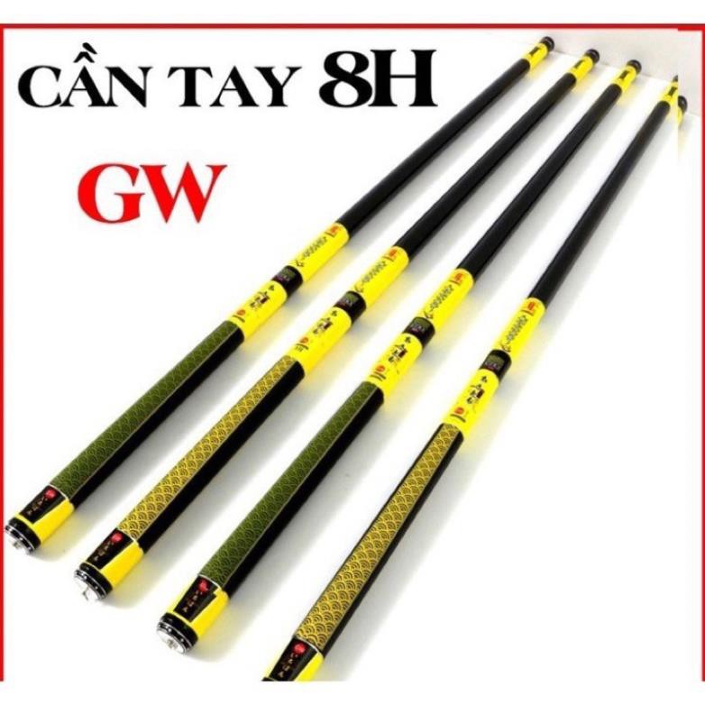 cần câu tay GW 8H dài 4m5 hàng loại 1 chính hãng tải cá 10kg màu vàng sang trọng y hình