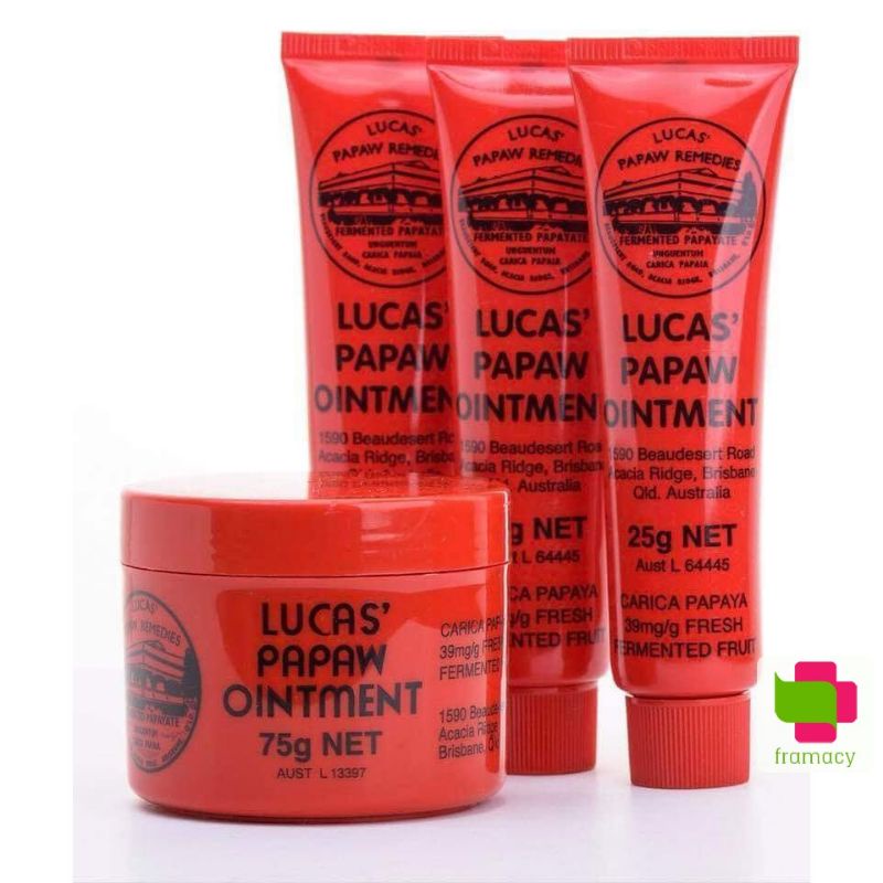 Kem đu đủ đa năng bôi ngoài da Lucas Papaw Ointment, Úc (25g/75g) giúp mờ sẹo, chàm, nẻ