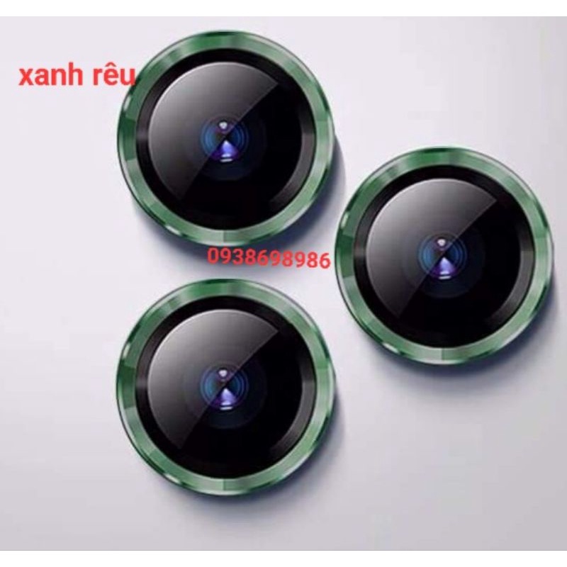 Bộ 3 dán cam iphone 13 pro max , 13 , 13 pro , 11 , 11 pro max màu xanh rêu