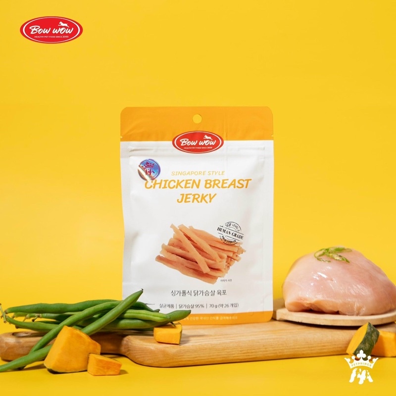 Thịt gà sấy - Chicken Breast Jerky Bowwow 70gr (001325)