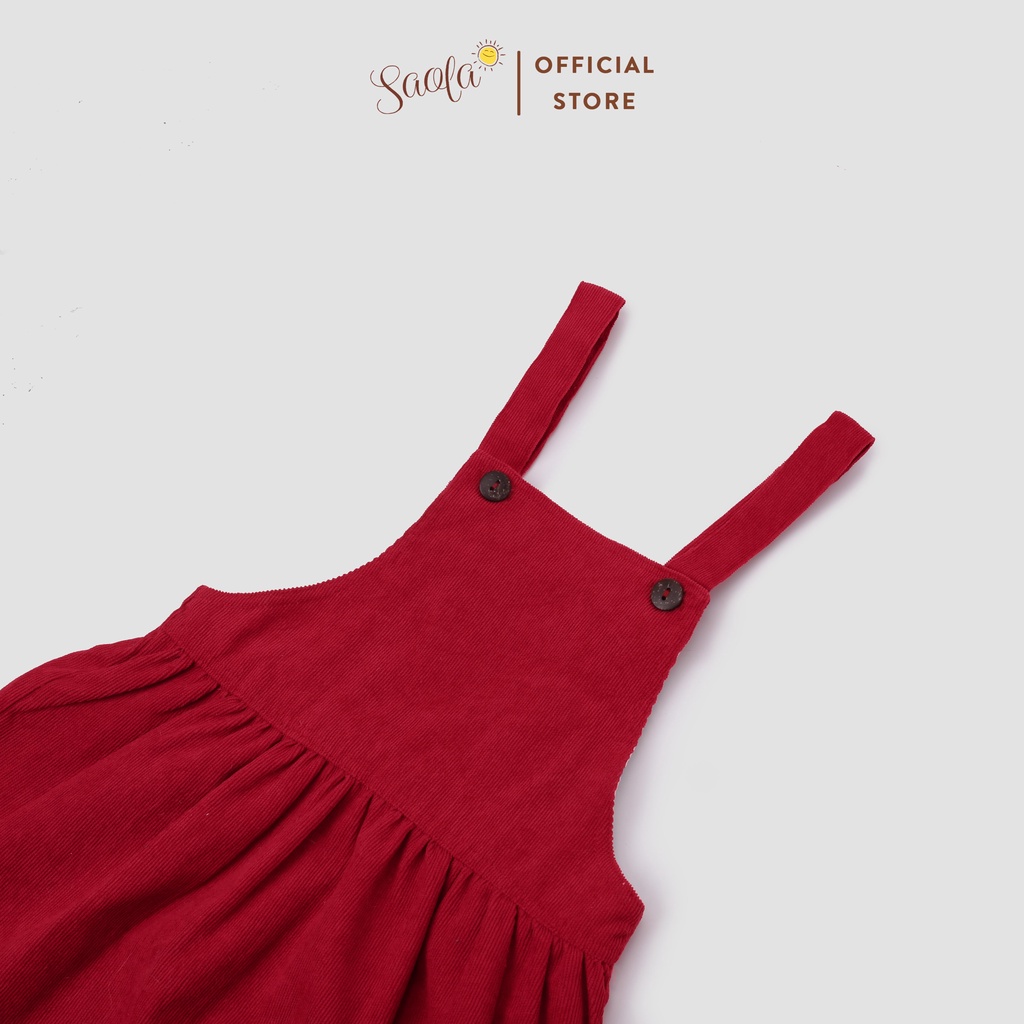 Chân Váy Yếm Bé Gái Chất Nhung Tăm Dễ Thương - SAOLA KIDS CLOTHING - SCD001