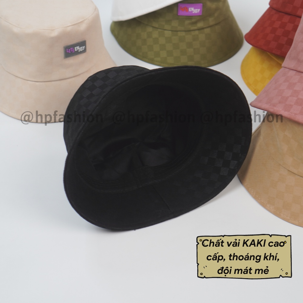 Mũ BUCKET vành cụp ❤️ Nón tai bèo cặp lưỡi trai Let Enjoy chất kaki form unisex nam nữ N58 - Happy Style