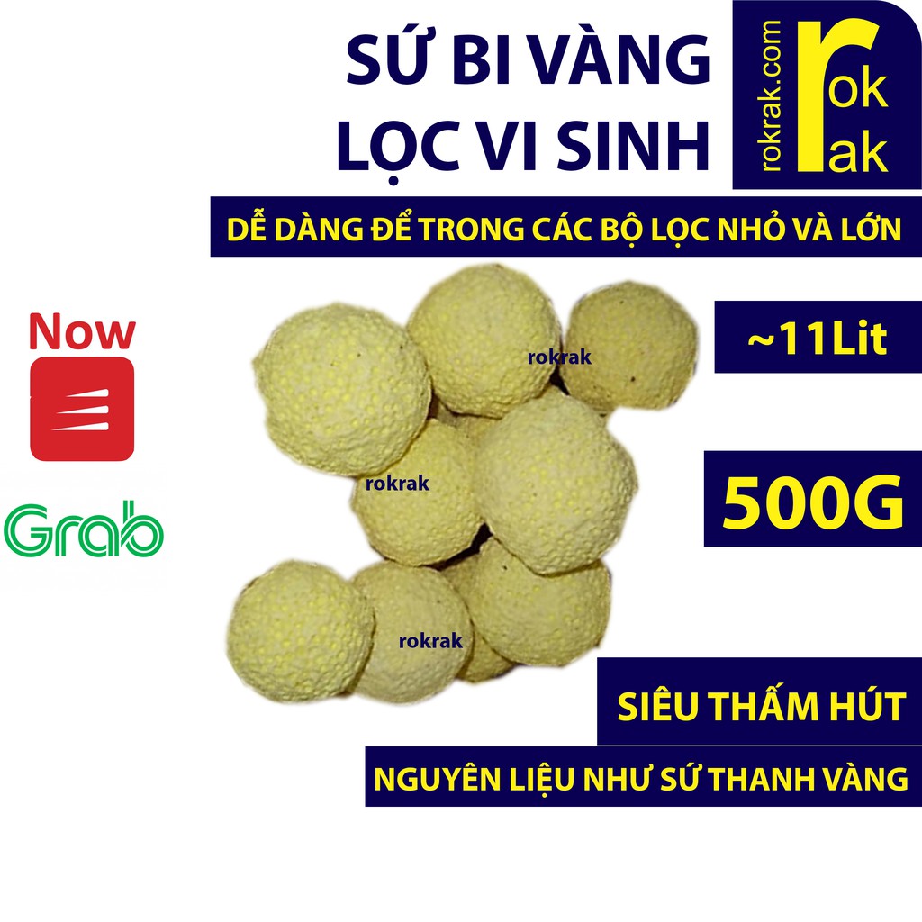 GIÁ SỈ-Sứ lọc BI VÀNG nhẫn vàng 500g cho Hồ cá và Bể thủy sinh