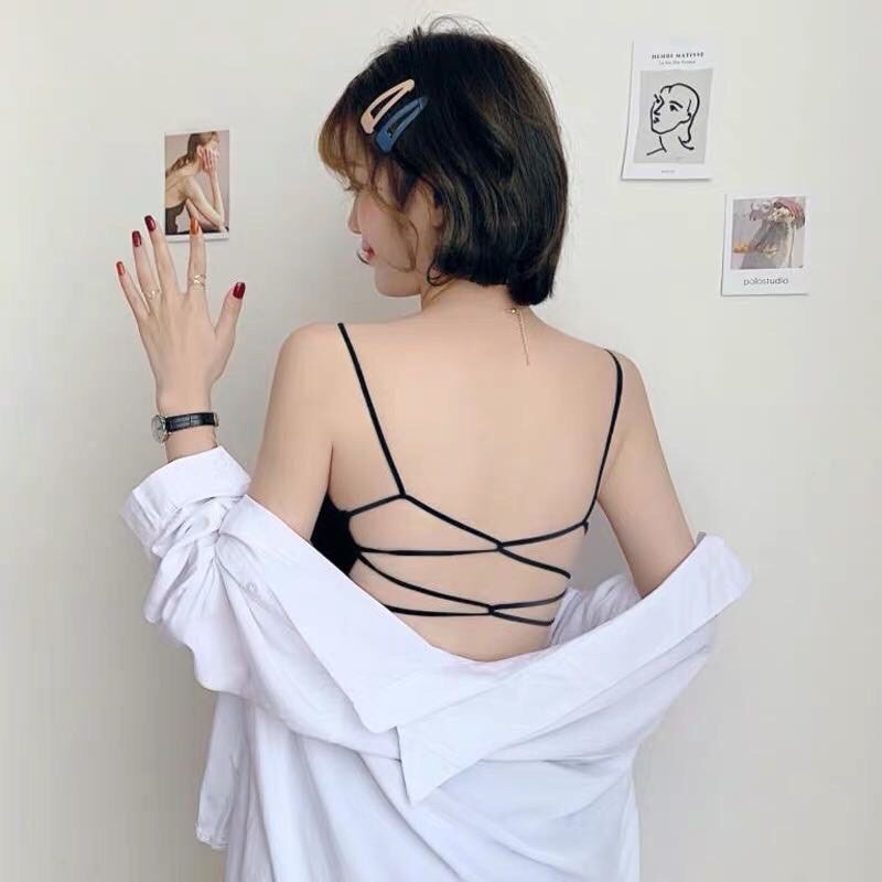 Áo Lót Nữ 2 Dây Hở Lưng Đan dây Không Gọng Nâng Ngực Gợi Cảm Co Giãn Tốt Hieu Store24h - 266