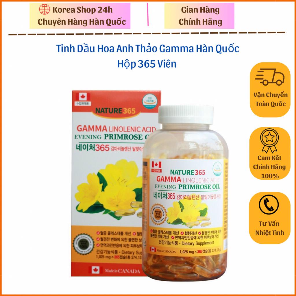 Tinh dầu hoa anh thảo Gamma Hàn Quốc Linolenic Acid 365 viên, cải thiện nội tiết tố nữ…