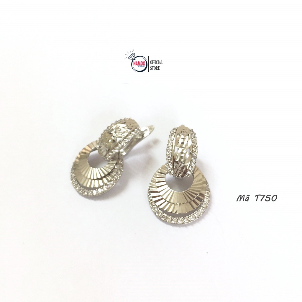Khuyên Tai Bạc Nữ T750 Bền Màu Khóa Hộp Ý không đen gỉ