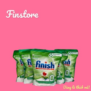 Viên rửa bát hữu cơ #Finish All in 1# max Eco  0%- Túi 70 viên. Sản phẩm an toàn & thân thiện với môi trường