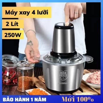 Máy Xay Thịt Đa Năng Chế Độ Dao 4 Lưỡi Cỡ Lớn Dùng Chế Biến Thực Phẩm 2 Lít inox 304 Siêu Bền