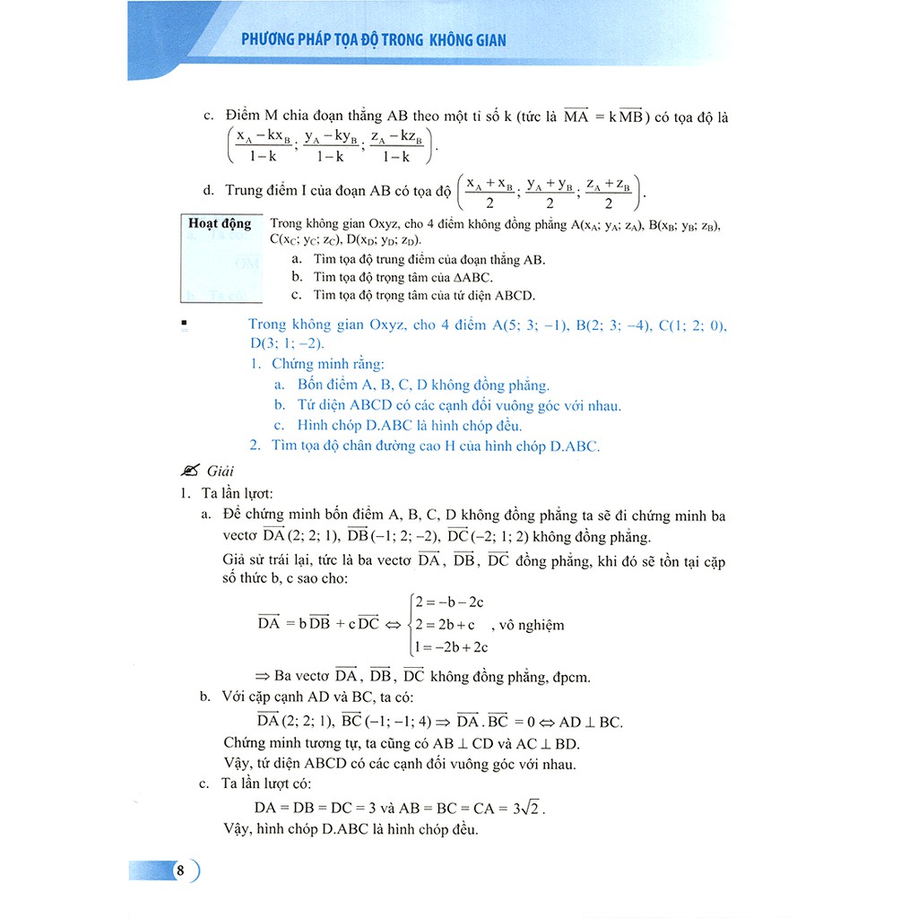 Sách: Phương Pháp Giải Các Dạng Toán THPT - Phương Pháp Tọa Độ Trong Không Gian
