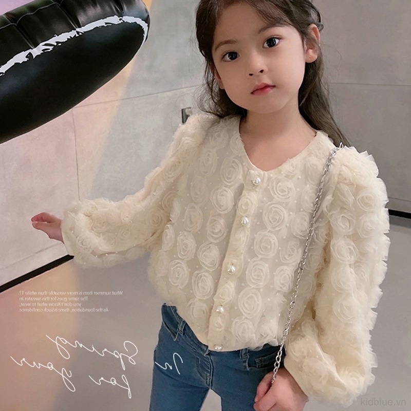 Áo Khoác Cardigan Phối Lưới Thời Trang Cho Bé Gái
