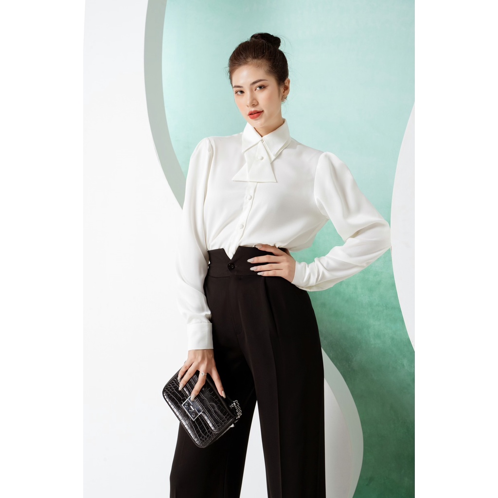 VELLE DESIGN áo sơ mi lụa Vera chất lụa hàn mượt mát không nhăn