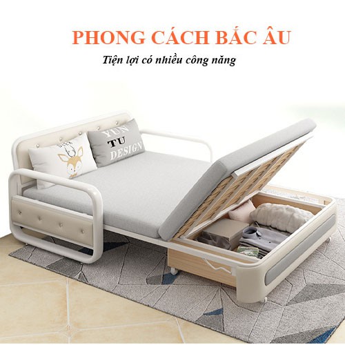 Sofa Giường Thông Minh - Ghế Sofa Đa Năng - Ghế Gấp - Giường Xếp Gấp Gọn Tặng Kèm Gối 2 Gối Trị Giá 500k