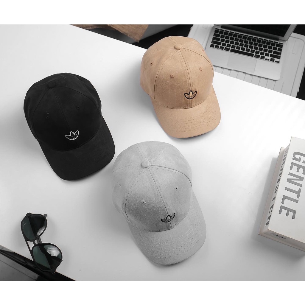 Mũ lưỡi trai nam nữ thương hiệu Adidas chất liệu da lộn logo thêu tỉ mỉ