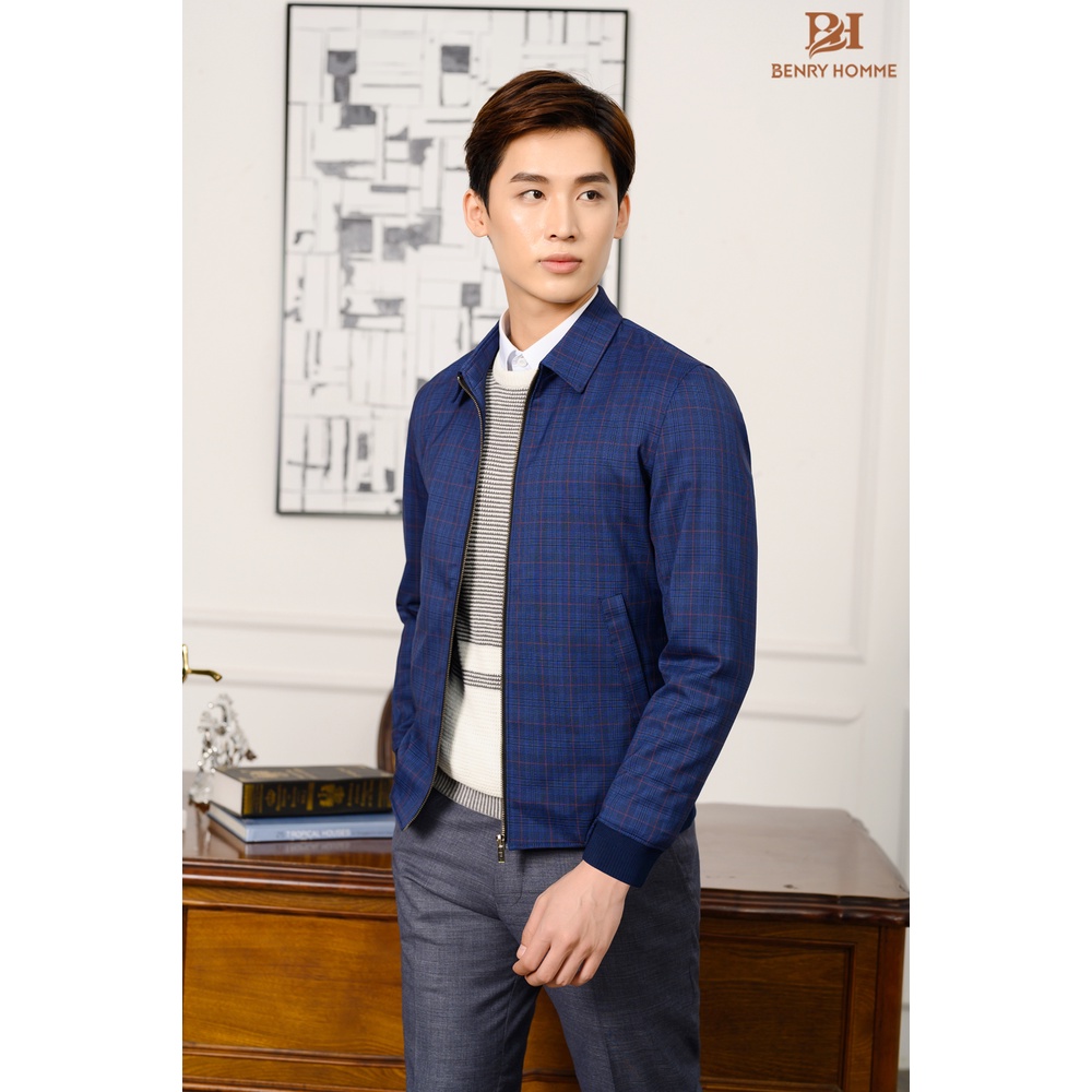 Áo khoác nam Benry, Chất liệu vải Tuytsi Sợi Lông Cừu, Dáng áo slim fit mặc thanh lịch, Trẻ trung mã 1887NV - Benryhomme