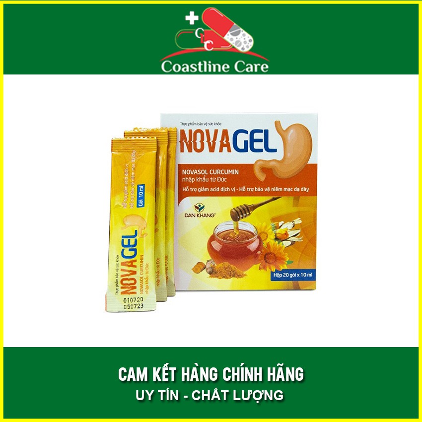 Novagel hỗ trợ giảm đau dạ dày bảo vệ niêm mạc dạ dày Nova gel Hộp 20 gói - Coastlinecare pharmacy