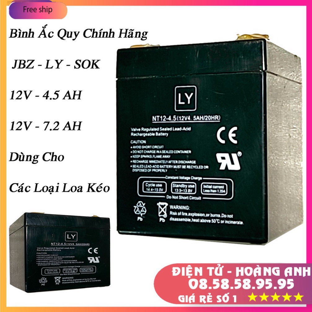 Bình acquy hang xin jbz 12v-4.5 ah dành cho loa kéo jbz 106-107-108-109
