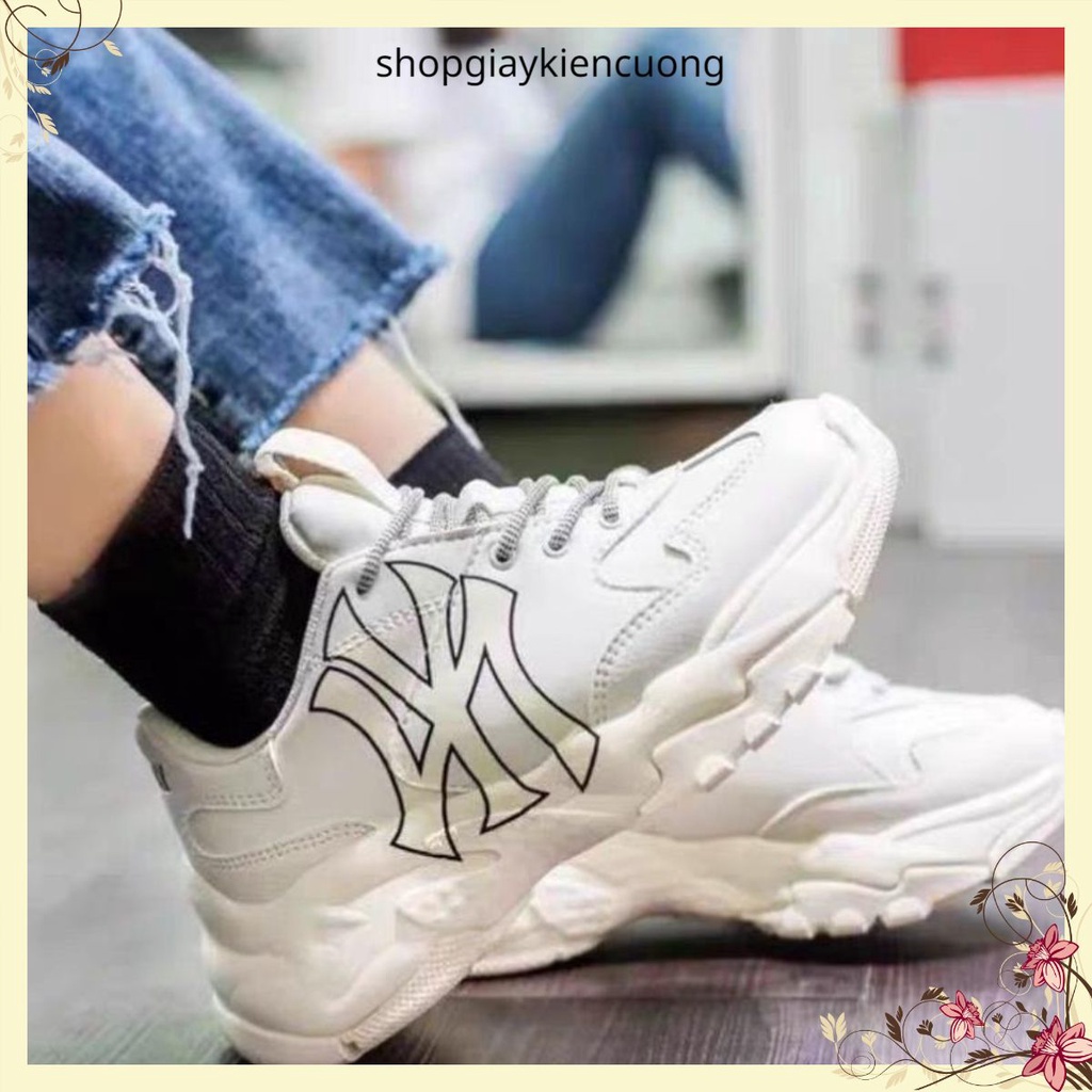 shopgiaykiencuongGiày thể thao MLB ny chữ vàng Hot trend nam nữ, Giày sneaker MLB ny độn đế tăng ch