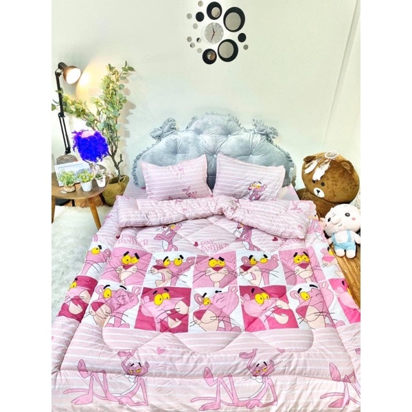 Set phao cotton poly dày dặn có chăn trần bông
