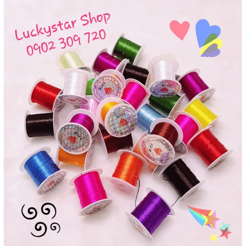 Dây Cước Tơ Lụa co dãn, có độ đàn hồi tốt, dài 8 mét dùng xỏ vòng, xâu vòng, thắt vòng, đan dây, xỏ chuỗi, vòng tay.