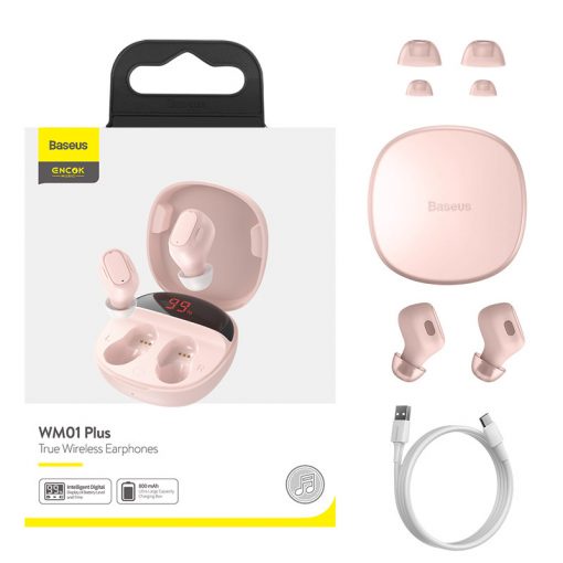 Tai Nghe Bluetooth mini Baseus Wm01 Plus Tws  5.0 Không Dây Chống Thấm Nước Thể Thao Hiển Thị Màn Hình LED Kỹ Thuật Số