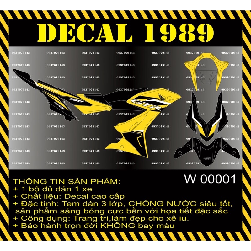 ( Quí khách vui lòng mang ra tiệm cho thợ dán ) Tem Winner X GTR (rời)