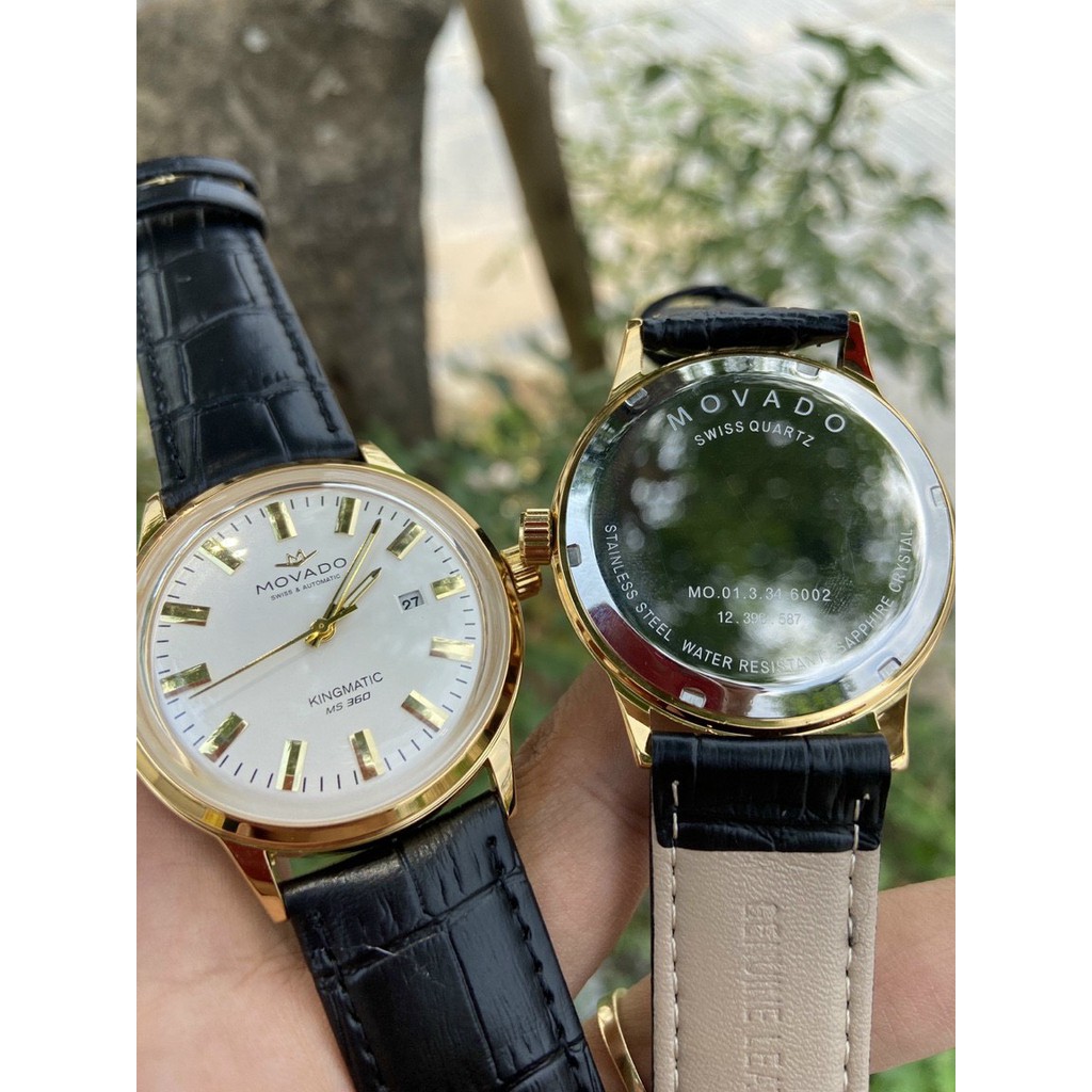 Đồng hồ nam MOVADO thép nguyên khối, chống xước, dây da cao cấp