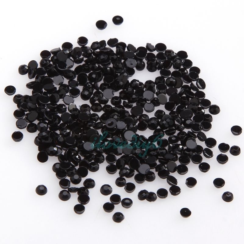 2000 Hạt đá nhựa resin pha lê chân phẳng lấp lánh 14 mặt 2mm