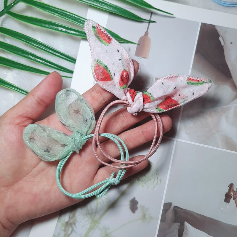 dây buộc tóc, cột tóc tai thỏ xinh xắn