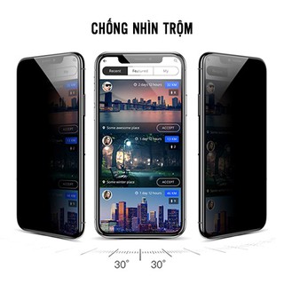 Kính cường lực chống nhìn trộm 9D Full màn hình NTC cho iPhone từ 7 đến 12