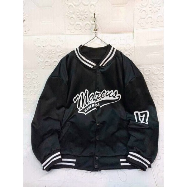 Áo Khoác Bomber Dù Gió MARCUS Màu Đen Và Vàng - FRESHIP Unisex - Kiểu Bóng Chày Số 17  Nam Nữ Cute