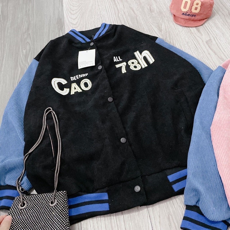 Áo khoác nhung, áo nhung bombo cao78h ma4578100 cúc bấm sumisu shop