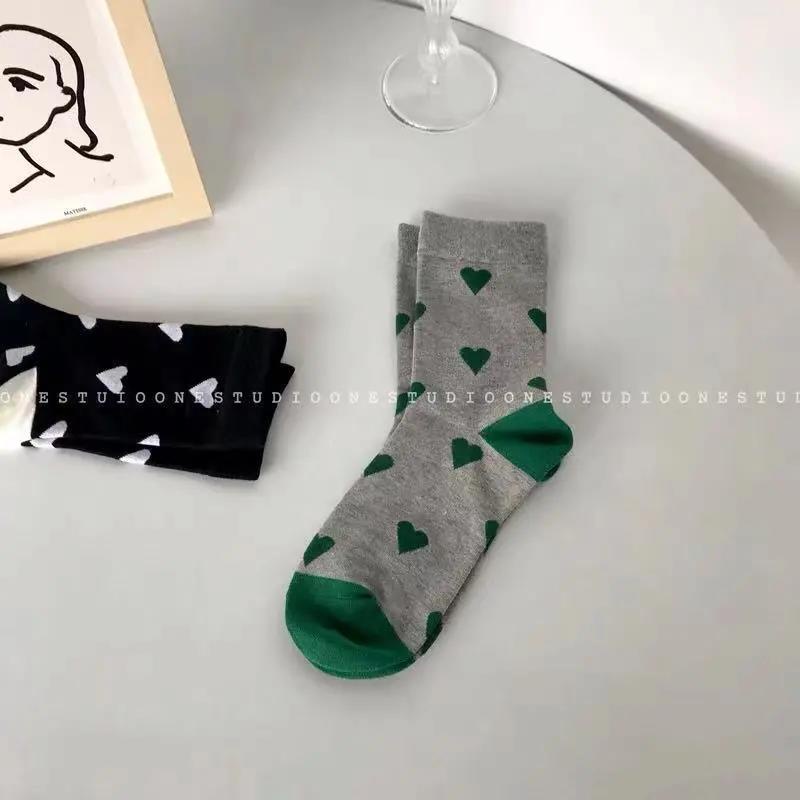 Vớ Cổ Vừa In Họa Tiết Trái Tim Dễ Thương Phong Cách Nhật Bản Thời Trang Xuân Thu Cho Nữ