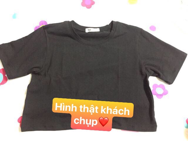 (Có hình thật) ÁO CROPTOP TRƠN CỔ TRÒN 2 MÀU | BigBuy360 - bigbuy360.vn