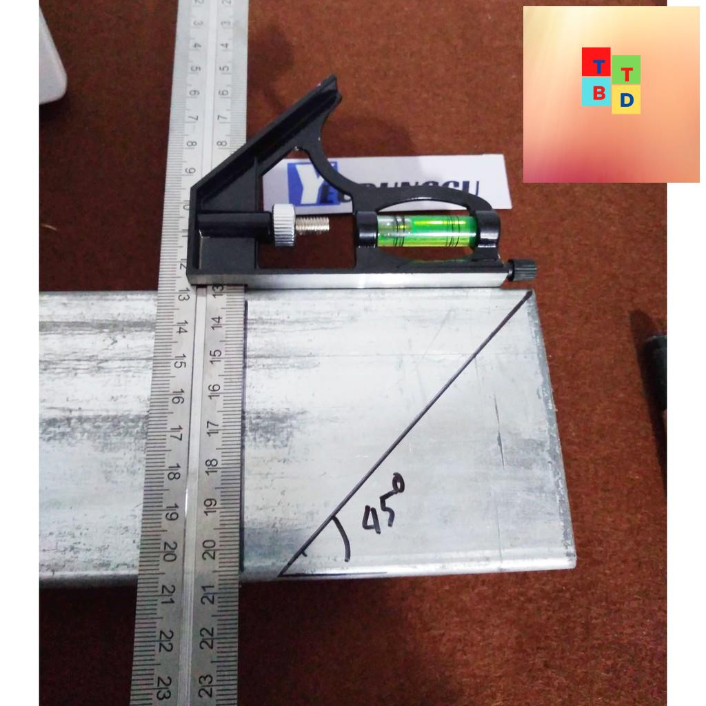 Thước ke góc vuông góc 45 độ đa năng 30cm
