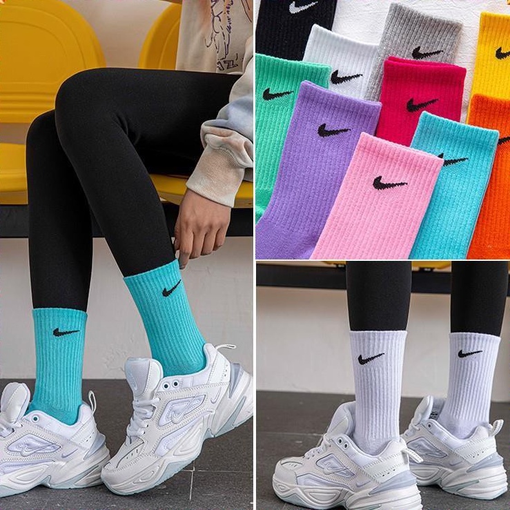 Hộp 5 Đôi Tất Nike Màu (Random), Tất Cao Cổ Hàng Xuất Dư Cao Cấp Quà Tặng  - Bán Buôn Bán Lẻ