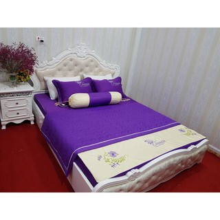 Bộ Chăn Ga Gối Kèm Vỏ Gối Ôm Satin Cao Cấp ( Màu TÍM HUẾ)
