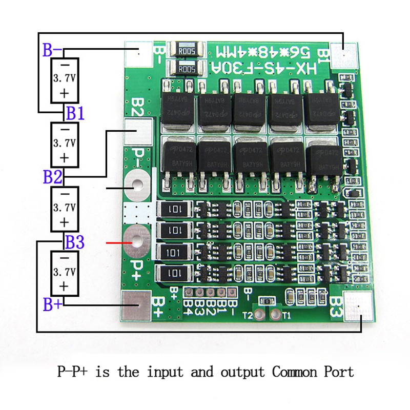 Pin 4S 30A 14.8V Li-ion Lithium 18650 Bảng bảo vệ BMS Mô-đun bảo vệ LiFePO4 Cân bằng mạch tích hợp với cáp