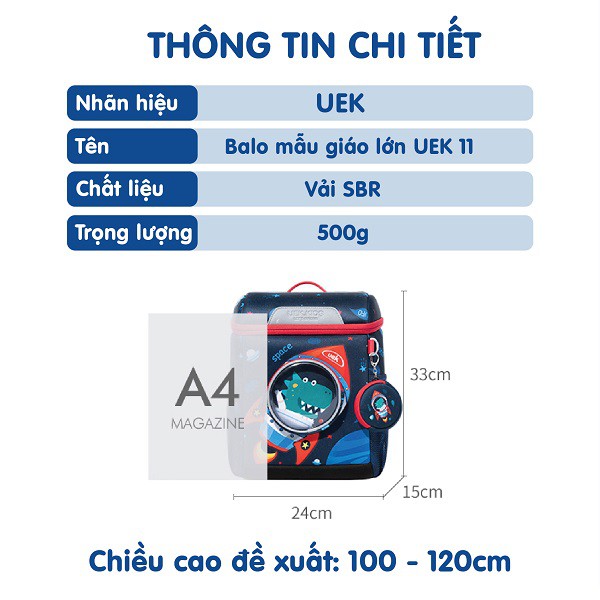 [Haobaby shop] Balo mẫu giáo UEK chống gù lưng cho bé