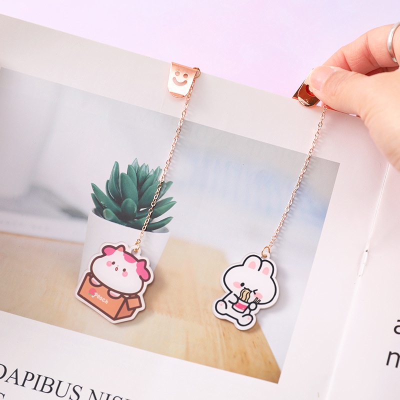 Dây kim loại hình động vật nhỏ nhắn xinh xắn dùng đánh dấu trang sách, sổ, tiện lợi