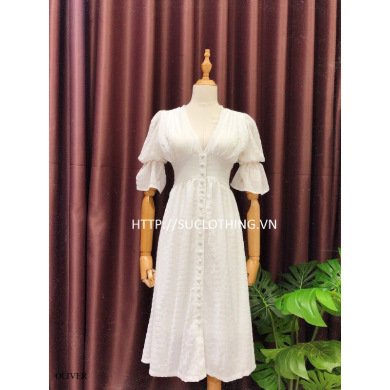 OLIVER DRESS- Đầm xòe tay phồng