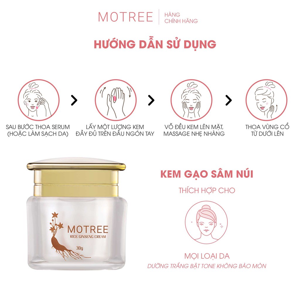 Kem Face cấy trắng men GẠO SÂM NÚI - RICE GINSENG CREAM