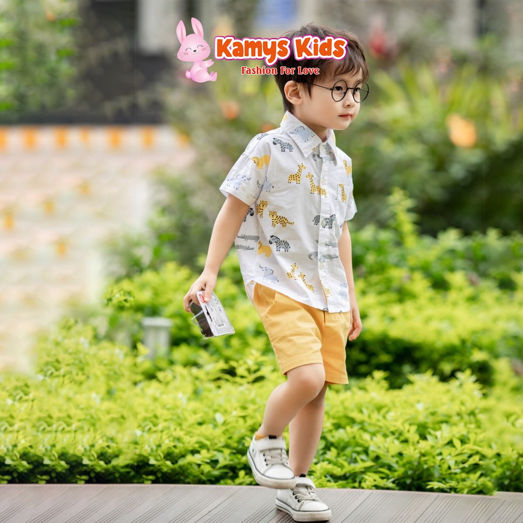 Set quần áo KAMYS KIDS họa tiết con vật ngộ nghĩnh cho bé từ 9-22kg