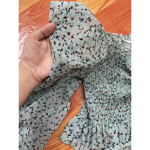 Áo hoa nhí crotop tay dài