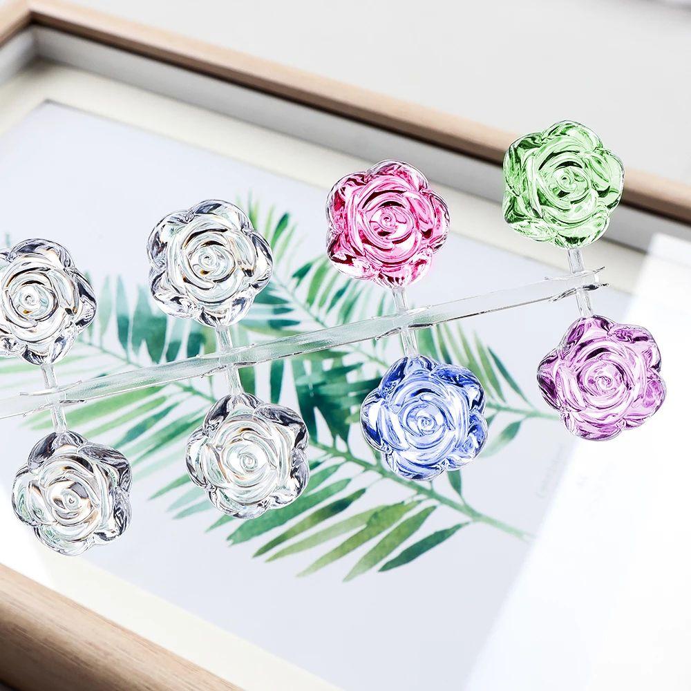 Giá Đỡ Trưng Bày Móng Tay Giả Trong Suốt Hình Hoa Hồng