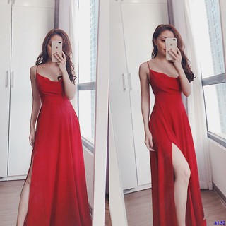 Đầm maxi cổ đỗ hai dây hở lưng tuyệt đẹp