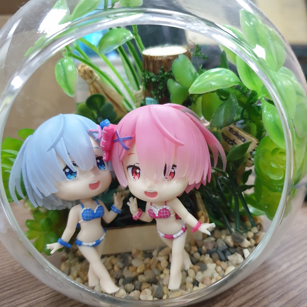 Mô Hình Figure Chính Hãng Anime Re:Zero, Ram, Rem, Emilia, CHIBI KYUN, BANPRESTO, Nhật Bản