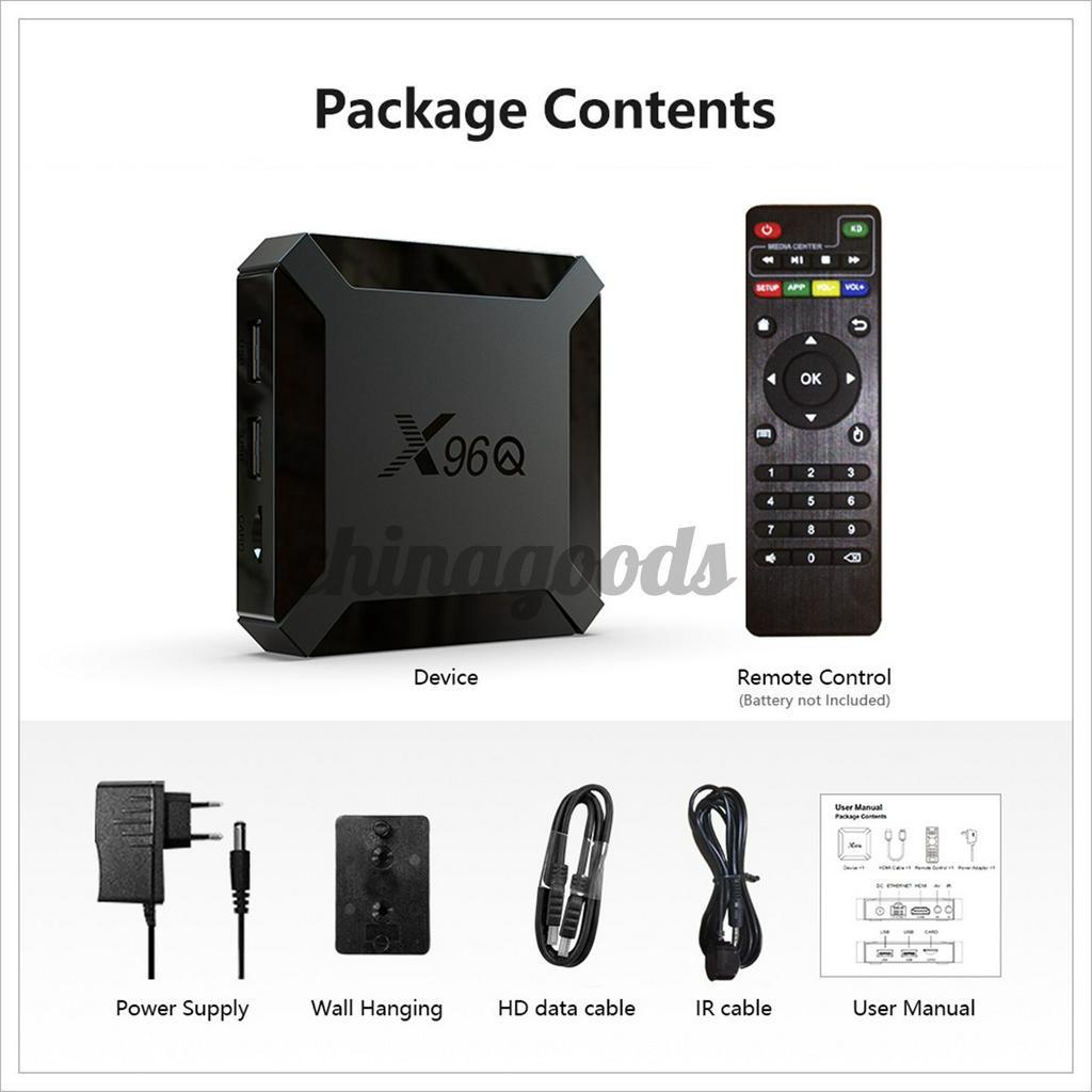 Hộp giải mã TV khuếch đại âm thanh 4G+64GB 4k X96Q Android 10.0 H313 2.4g Wifi