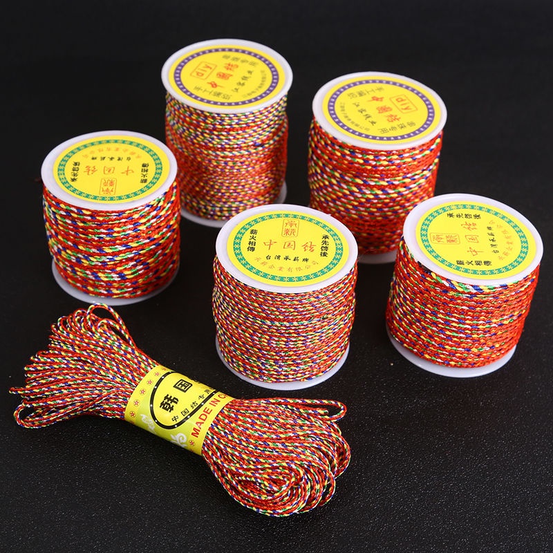 SẬP SÀN  Bó 2-5-10m dây chỉ ngũ sắc đan vòng handmade DIY - Hàng đẹp loại 1 PH890