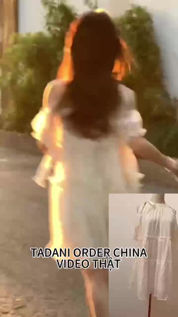 [ẢNH THẬT] SẴN Váy babydoll công chúa khoét vai ngắn tay bồng bềnh form chữ A vải voan hack dáng màu be công chúa | BigBuy360 - bigbuy360.vn